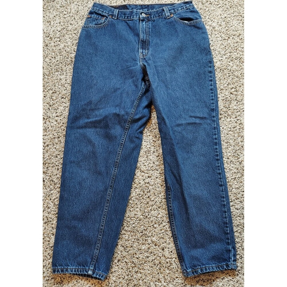 Vintage Levis 550 Jeans Womens 16 Short Blue Denim Relaxed Fit Tapered Leg Dark